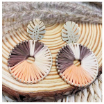 Les Tr&eacute;sors De Lily [R6324] - Disainerk&otilde;rvar&otilde;ngad 'Cl&eacute;opatra' virsiku-tahne kuldne - 80x50 mm (monstera) oranž