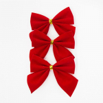Christmas Red Flocked Small Bow 48tk/kott 24pcs