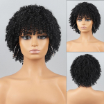 LISI HAIR Afronaiste mustad l&uuml;hikesed krussis lokkis parukas s&uuml;nteetiline kiud Looduslik lokkis l&uuml;hike parukas Cosplay igap&auml;evane kandmine Aafrika naistele 25cm