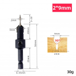 1 tk puur 2,5 &times; 9 mm 2,8 &times; 10 mm 3,25 &times; 10 mm 3,5 &times; 12,5 mm kuuskantvars 2&times;9mm