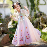 T&uuml;druk Hanfu iidne kost&uuml;&uuml;m lapsed Hiina stiilis v&auml;ikese t&uuml;druku kleit Tang kleit printsessi seelik rahvariided lapsed S