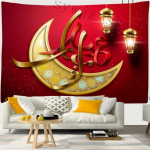 Eid Mubaraki palvetoa taust seinavaibad Kuu t&auml;hed seinarippumiskunst Ramadanifestival Moslemi kodukaunistus Seinaripplapp 75x75cm30x30inch