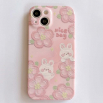 Kena Lill Roosa J&auml;nes Armastus Armas Reljeefne 3D Telefonikott iPhone 13 12 Promax 11 14 Pro Max jaoks Ins Joonisfilm Tagakaas Fundas For iphone 14promax