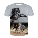 Ilus Animal Horse Mustriga t-s&auml;rk meestele Suvine 3D Mood Steed graafilised t-s&auml;rgid Casual Huvitavad T-s&auml;rkide topid L