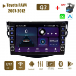 Auto Android-raadio Toyota RAV4 2007-2012 jaoks koos nupunupuga 2din Multimeedia stereo videopleier WIFI GPS Carplay 2+32GB 1+16GB