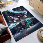 Demon Slayer Vaip Jaapan koomiks koomiks Ruudukujuline Suur vaip Magamistuba Uksematt Kontor arvutitooli ala Padi Elutoa vaip 80 cm x 120 cm