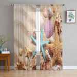Rannakarp Merit&auml;ht merikarbi l&auml;bipaistev kardin elutuppa Magamistoa Voile Drape K&ouml;&ouml;k Aken T&uuml;llkardinad Kodu Essentials 1 PCS W100XH250cm
