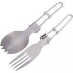 Kokkupandav kahvli lusikas Kaasaskantav kokkupandav titaanist lusikas kahvel Kokkupandav matkatarvete lauan&otilde;ud Fork and Spoon hall