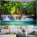 Metsa juga seinavaip Seinaripp Boho Kodukaunistus Maastik Seinavaibad Magamistoakaunistus Kawaii Toa Dekoor Seinakunst 95x73cm