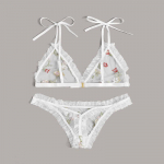Naiste aluspesu Seksikas pesukomplekt Seksikas G-stringi stringid magamispesu aluspesu Lillepits naiste pesu S valge