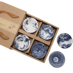 6 TK Hiina majapidamisteen&otilde;ud, sinisest ja valgest portselanist teekomplekt K&auml;sitsi maalitud teetass Puer Black Tea Tieguanyin keraamiline 8x3.5cm 70ml 6pcs black