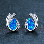 Pirnil&otilde;igatud kivist geomeetrilised n&ouml;&ouml;pk&otilde;rvar&otilde;ngad naistele kullast h&otilde;bedast v&auml;rvi vesipiisk Valge sinine pruudik&otilde;rvar&otilde;ngad ehe kingitus kuld/valge