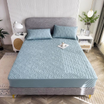 Veekindel puuvillane voodikate Pehme nahas&otilde;bralik kate voodi jaoks, t&auml;ism&auml;hisega, libisemiskindel voodikate elastse linaga voodilinaga 180x200cm