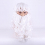 Meeste j&otilde;ulurollim&auml;ng N&auml;ojuukseparukas J&otilde;uluvana Habe Parukas Valge lokkis, Pikad S&uuml;nteetilised Juuksed Xmas Cosplay Kost&uuml;&uuml;m Kingitus Juukseees 65cm valge