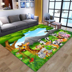 Multifilmid džungliloomade tr&uuml;kised vaip lapsed m&auml;ngivad vaipa elutuba magamistuba libisemisvastane vaip pildistamine rekvisiidid s&uuml;nnip&auml;evakingitus 160x230cm