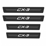 Four pieces of carbon fiber scratch resistant protective stickers for car doorsill are applicable to Mazda CX-3 CX-5 auto 4Pcs CX-3