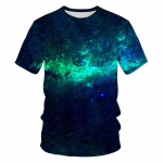 Suvised Brilliant Starry Sky graafilised T-s&auml;rgid Meestele Moe Universe Planet Pattern T-s&auml;rk Personaalsus Hip Hop Print T-s&auml;rgid S