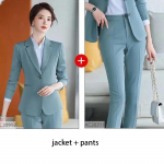 &Uuml;hev&auml;rviline professionaalne kost&uuml;&uuml;m naistele kevade ja s&uuml;gise temperamendiga pidulik kombinesoon &uuml;likond jakk + &uuml;likondlikud p&uuml;ksid XXXXL