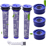 Dysoni filter, Dyson V8 V7 tolmuimeja Animal Absolute Motorhead asendusfilter, 3 eelfiltrit ja 3 HEAP j&auml;relfiltrit, asendusosad 6x20x27cm