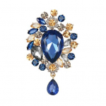 Kunstkristallist pross l&auml;ikiv kivist sisestusega pross Trend elegantne peoehte aksessuaar sinine