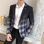 New Fashion Boutique Meeste vabaaja &auml;rikontor ruuduline bleiser Peigmehe pulmakleit Peokleit Meeste jope mantel M