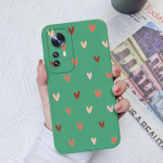 Xiaomi 10 11 12 13 Lite 10T 11T 12T 12S Ultra 11X Pro &uuml;mbriste jaoks, kate Fashion Love Heart kaamera kaitse ruudukujuline vedel silikoon Xiaomi kaitseraua jaoks Xiaomi Mi 11i