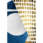 Abstraktsed kuldsinised geomeetrilised &otilde;limaalid prindid l&otilde;uendi seinakunsti plakatitele 20x30cm No Frame bleu de france v&auml;rv