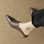 Suvised paksud naiste sussid, keskmised kontsad, moer&ouml;&ouml;gatuslikud muulad kingad, terava varbaga jalatsid Slingback vabaaja sandaalid naistele 35 pruun