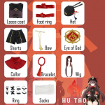 Genshin Impact Hutao Cosplay kost&uuml;&uuml;m Kingad vormiriietus parukas Hiina stiilis Halloweeni kost&uuml;&uuml;mid naistele m&auml;ng Hu Tao XXXL