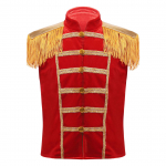 Poiste ja t&uuml;drukute varrukateta s&otilde;jav&auml;etrummari paraadvest jakk temaatilisteks pidudeks Halloweeni kost&uuml;&uuml;m 3-4 Years punane