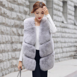 Moodne ja vabaaja uus kunstrebase karusnahast vest keskmise pikkusega Korea kunstkarusnahast mantel naistele 3XL