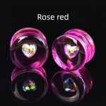 2tk 6-30mm armsad s&uuml;damek&otilde;rvatunneliga m&otilde;&otilde;turid, kahekordse laieneva pistikuga k&otilde;rvasirgendus, laiendusega keha augustamise ehted naistele meestele 6mm roosa punane v&auml;rv