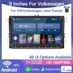 9-tolline Android Carplay auto multimeediumipleier VW/Volkswageni/Golfi/Polo/Tiguani/Passati/B7/B6/Seat/Leoni/Skoda/Octavia raadio GPS-navigatsiooni jaoks 2+32GB 1+32GB