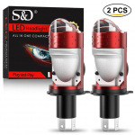 2tk H4 LED kahe projektori objektiiviga auto esitulede pirnide komplekt Mootorratas Canbus 100W 30000LM kaugl&auml;hituled miniturboga motolamp LHD RHD 12V 24V Right-Hand Drive