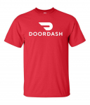 Doordash Full Front Dasher Unisex T-s&auml;rk valge punasel S