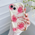 Armas silikoon&uuml;mbris Xiaomi Redmi Note 12 11 Pro itel A60 S23 Oppo A78 A58 A38 iPhone 15 14 Funda v&auml;rvitud koomiksile roosilillega &uuml;mbris, pehme TPU kaitseraud Infinix Hot 10 Play