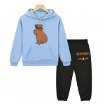 Capybara kapuutsiga komplektid laste butiikriided dressipluus Fliisist Pullover jope y2k sudadera S&uuml;gisanime hoodie poiste t&uuml;drukute riided 130 helesinine v&auml;rv