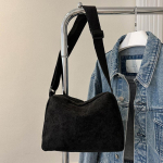 &Uuml;hev&auml;rviline velvetist &otilde;lakott T&auml;iesti sobiv t&otilde;mblukuga k&auml;ekott, mitmek&uuml;lgne kandekott 23x12x16cm must