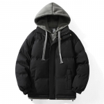 Talvine uus meeste paks polsterdatud mantel lahtine trend Fake kahe kapuutsiga polsterdatud jope M valge