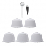 5 tk kohvikapsli tass Mugav vastupidav ja korduvkasutatav toidukvaliteediga kohvikapslite filter Dolce Gusto jaoks valge