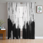 Must &otilde;limaal Abstraktne tekstuur &scaron;ifoonist l&auml;bipaistvad kardinad elutoa jaoks magamistoa kaunistamiseks akende t&uuml;llkardinad kardinad 135W x 114H(cm)