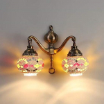 Kahekordne metallist seinavalgusti messingist portugali stiilis seinavalgusti ilma pirnita vahelduvvooluta seinavalgusti