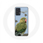 Coque pour Samsung Galaxy A13 5G Perruches Oiseaux vert