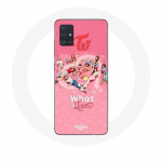 Coque pour Samsung Galaxy A51 5G TWICE Logo Rouge Affiche What Is Love