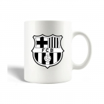 Mug en C&eacute;ramique Club de football de Barcelone FCB Logo Noir Et Blanc