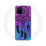 Coque pour Vivo Y21s 2021 / Y21 2021 Attrape R&ecirc;ve Noir Fond Bleu et Violet