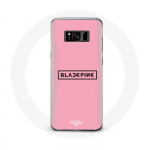 Coque pour Samsung Galaxy S8 Blackpink Groupe de K-pop Logo Fond Rose