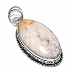 Natural Fossil Coral Gemstone Handmade 925 Sterling Silver Pendant 2.13 f6e35