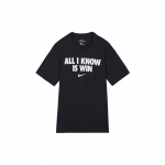 Nike All I Know Is Win Graafilise Prindiga &Uuml;mmarguse Kaelusega T-s&auml;rk Meeste Topid Must DD0774-010 L
