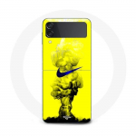 Coque - Samsung - Galaxy Z Flip4 - Jaune - Logo Just Do It - Souple